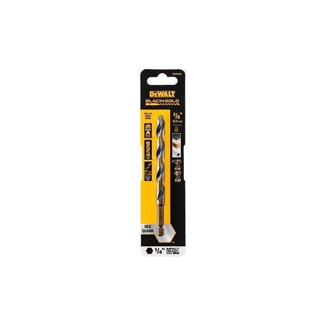 DeWalt Black & Gold HSS Impact Ready 3/8 In. Hex Shank Drill Bit