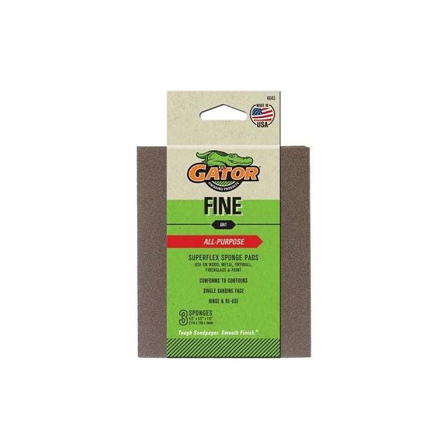 Gator Grit 4.5 In. x 5.5 In. 180-Grit Premium Sanding Pad (3-Pack)
