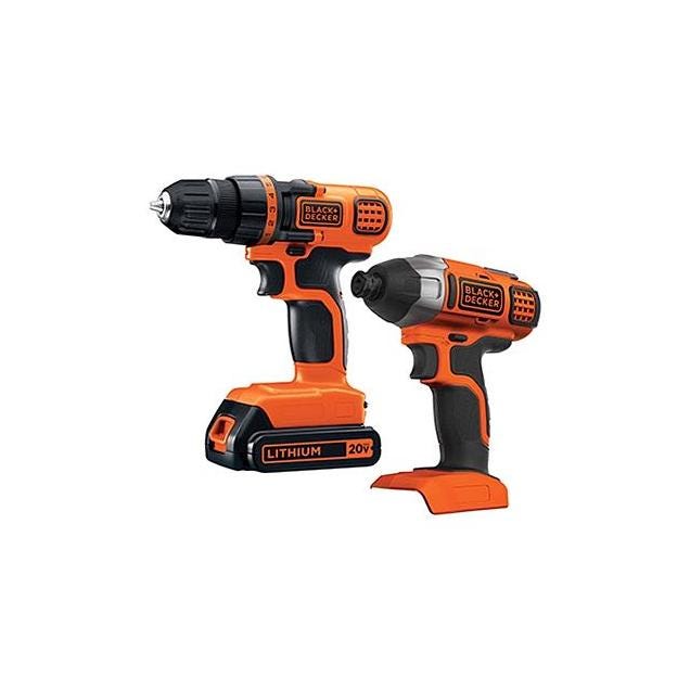 Black & Decker 20V Max Cordless Drill/Driver + Impact Driver Combo Kit Black & Decker 20V Max Cordless Drill/Driver + Impact Driver Combo Kit