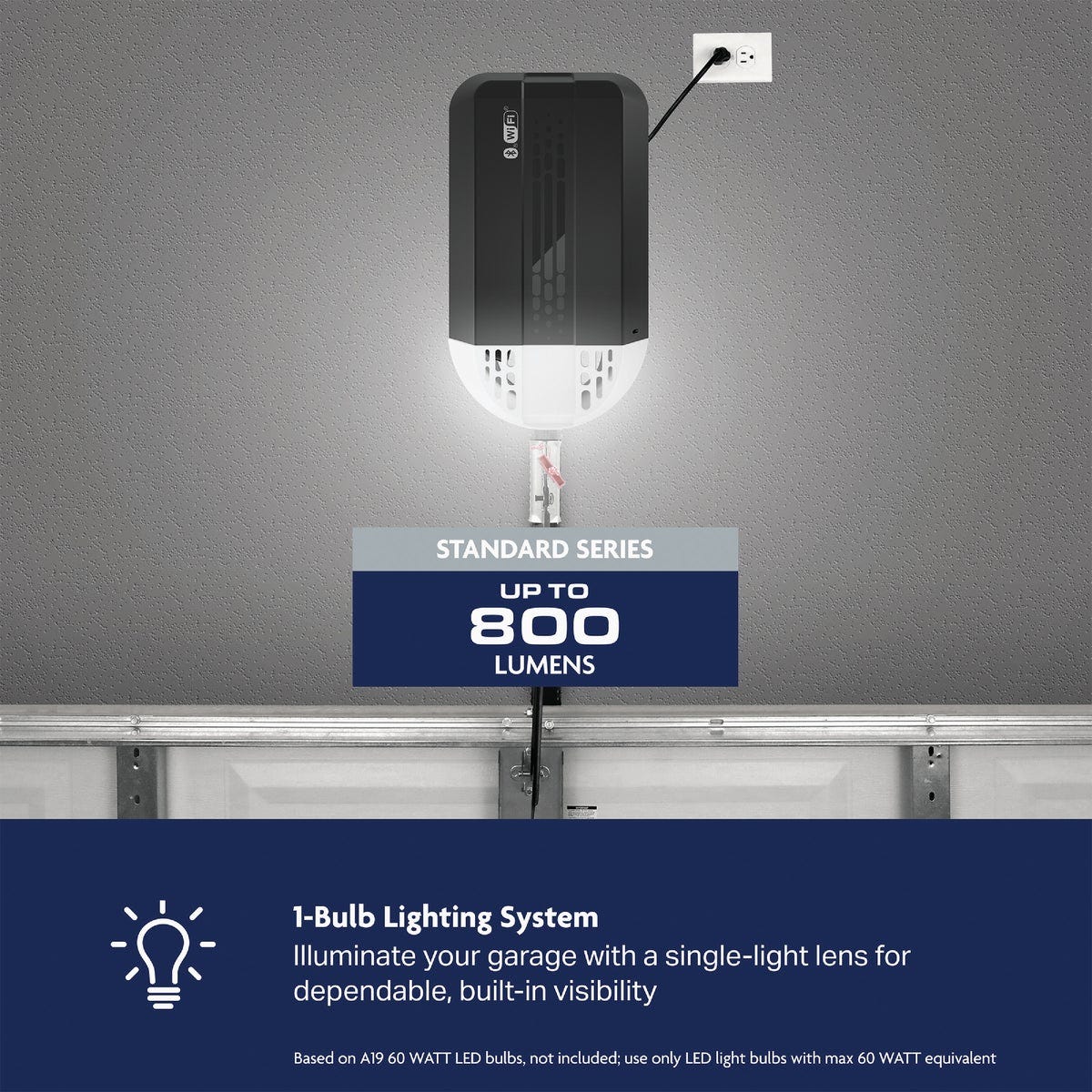 Chamberlain C2102 1/2 HP Durable Chain Drive Garage Door Opener with MED Lifting Power - photo 7