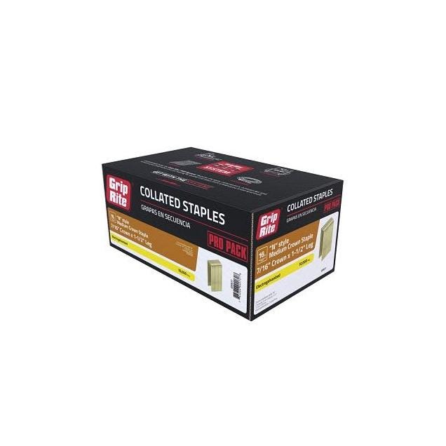 Grip-Rite 7/16 In. x 1-1/2 In. 16-Gauge Electrogalvanized N-Style Medium Collated Crown Staple (10,000 Ct.) - photo 2