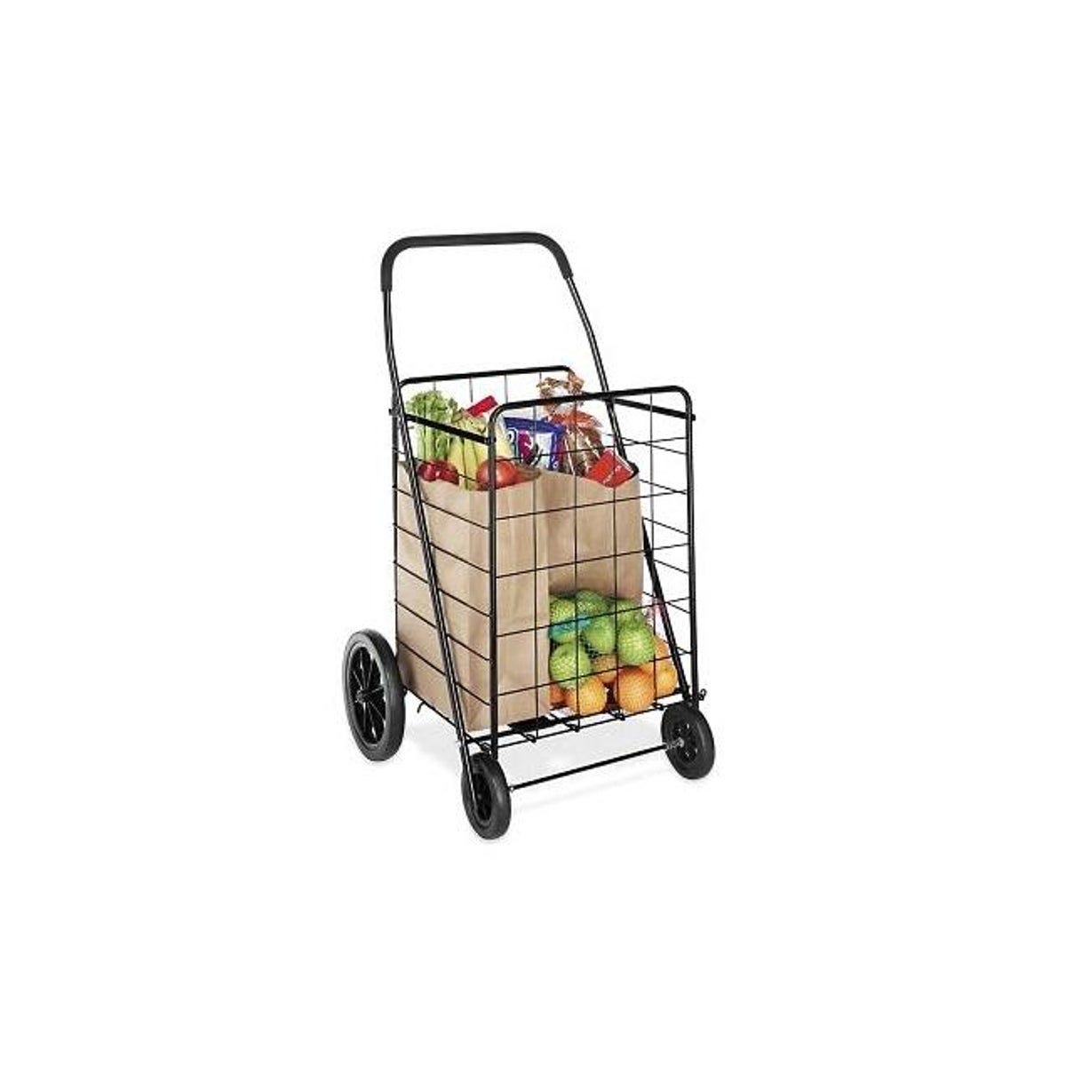 Whitmor Extra Large Black Steel Frame Deluxe Utility Cart