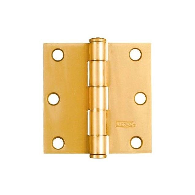 National Hardware 2-Pack 3 In. x 3 In. Dull Brass Residential Door Hinges