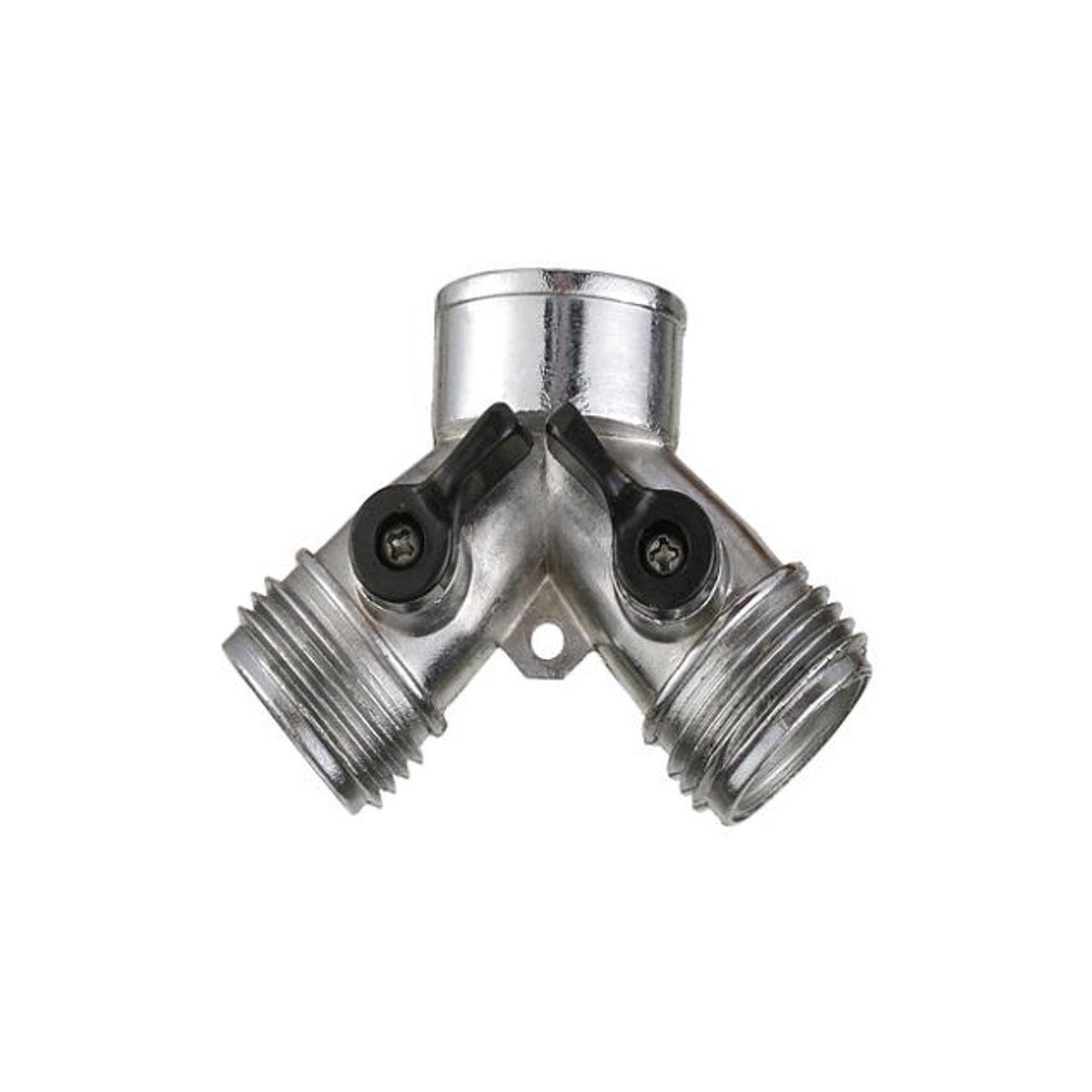 Green Thumb Zinc Y-Connector Double Hose Shutoff