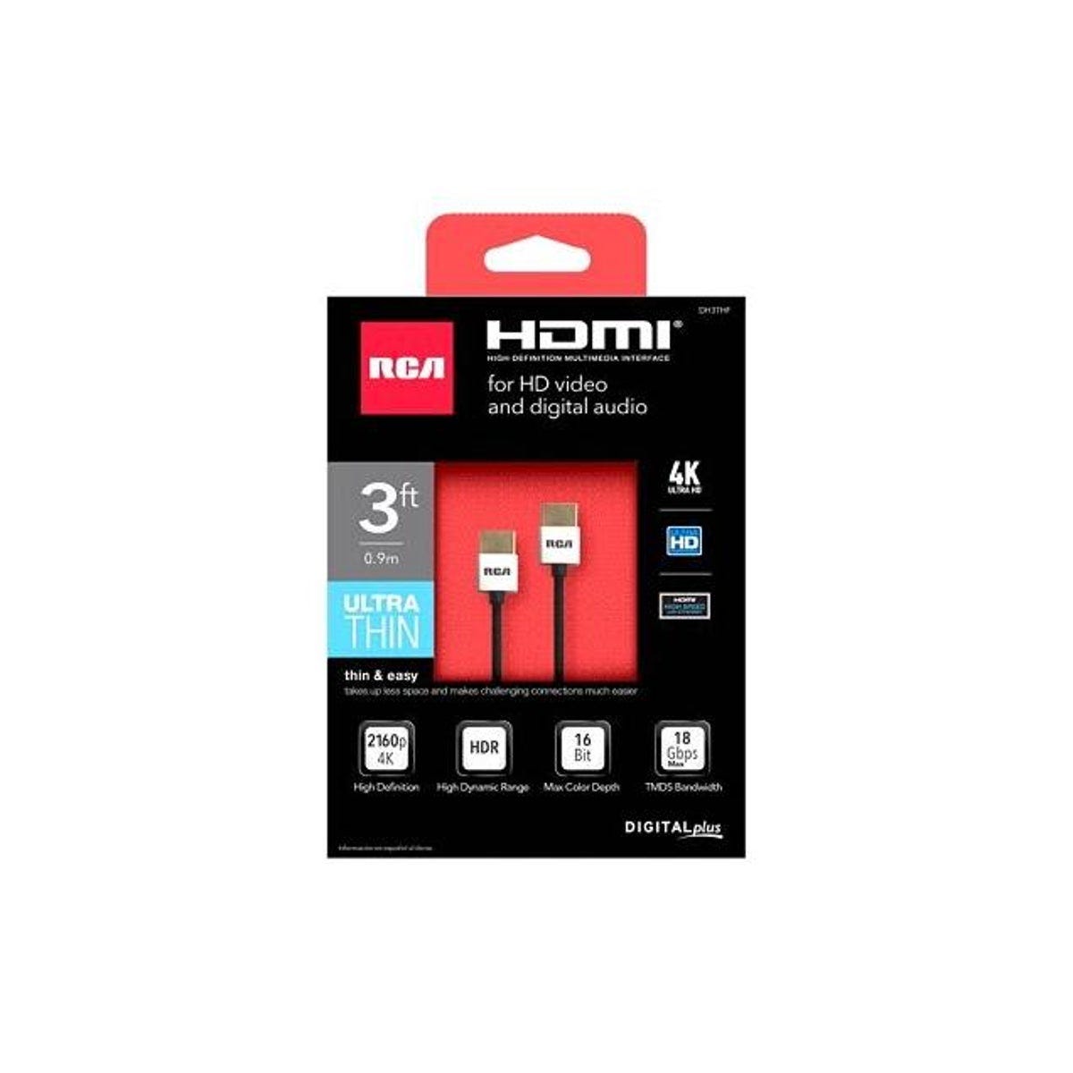 RCA 3 Ft. Ultra Thin HDMI Cable