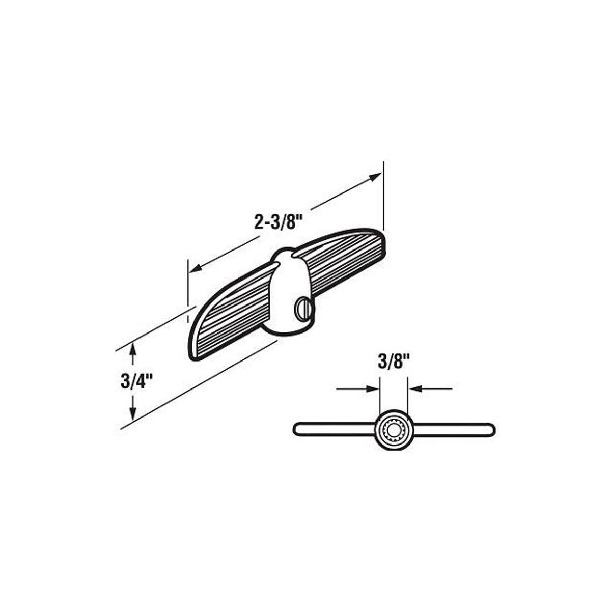 Prime-Line 3/8 In. White Tee Handle Casement Window Operator (2-Pack) - photo 2