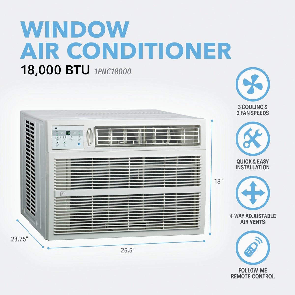 Perfect Aire 18,000 BTU 1000 Sq. Ft. Window Air Conditioner with Remote Control - photo 4
