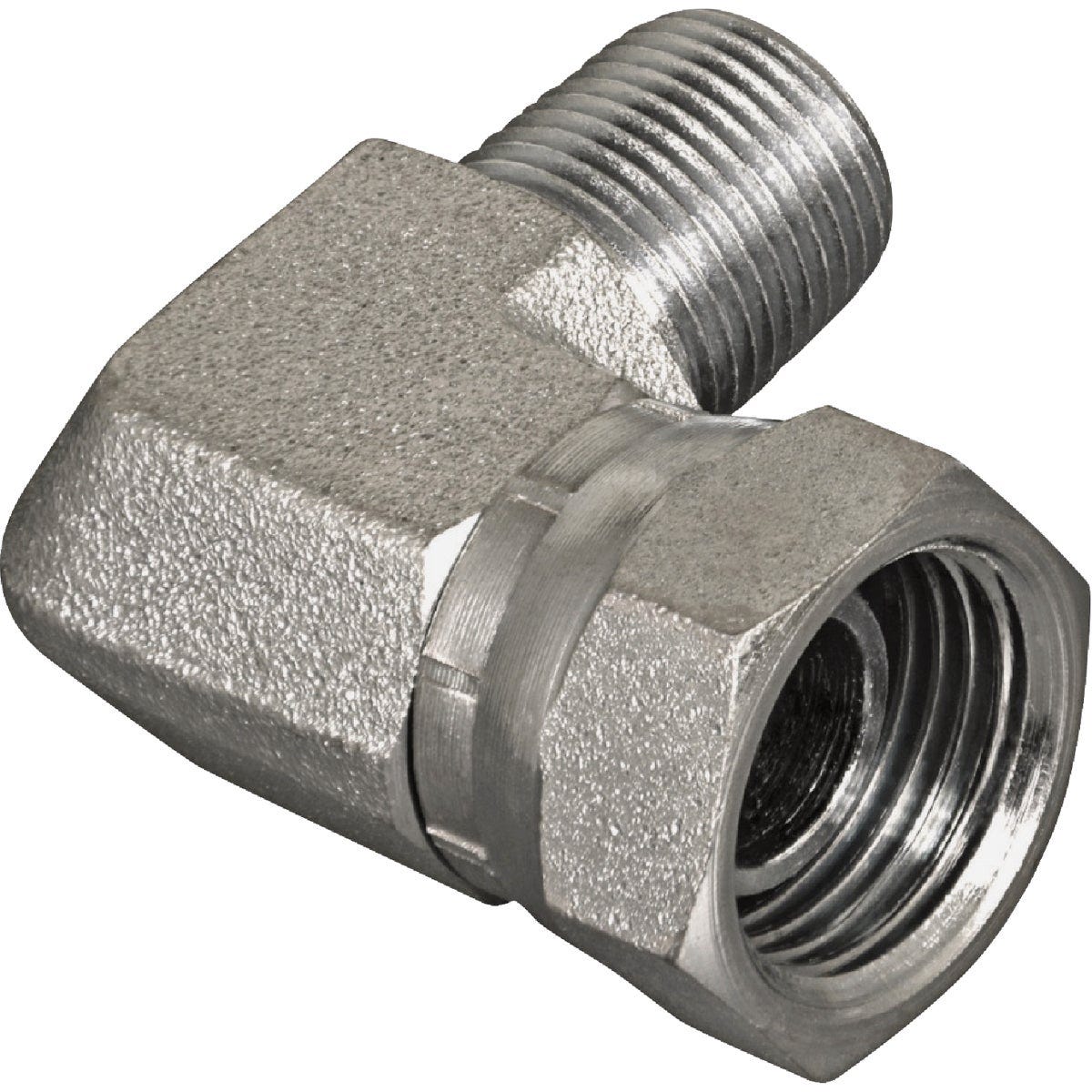 Apache 1/4 In. Male Pipe x 1/4 In. Female Pipe Swivel 90 Deg Hydraulic Hose Adapter Apache 1/4 In. Male Pipe x 1/4 In. Female Pipe Swivel 90 Deg Hydraulic Hose Adapter