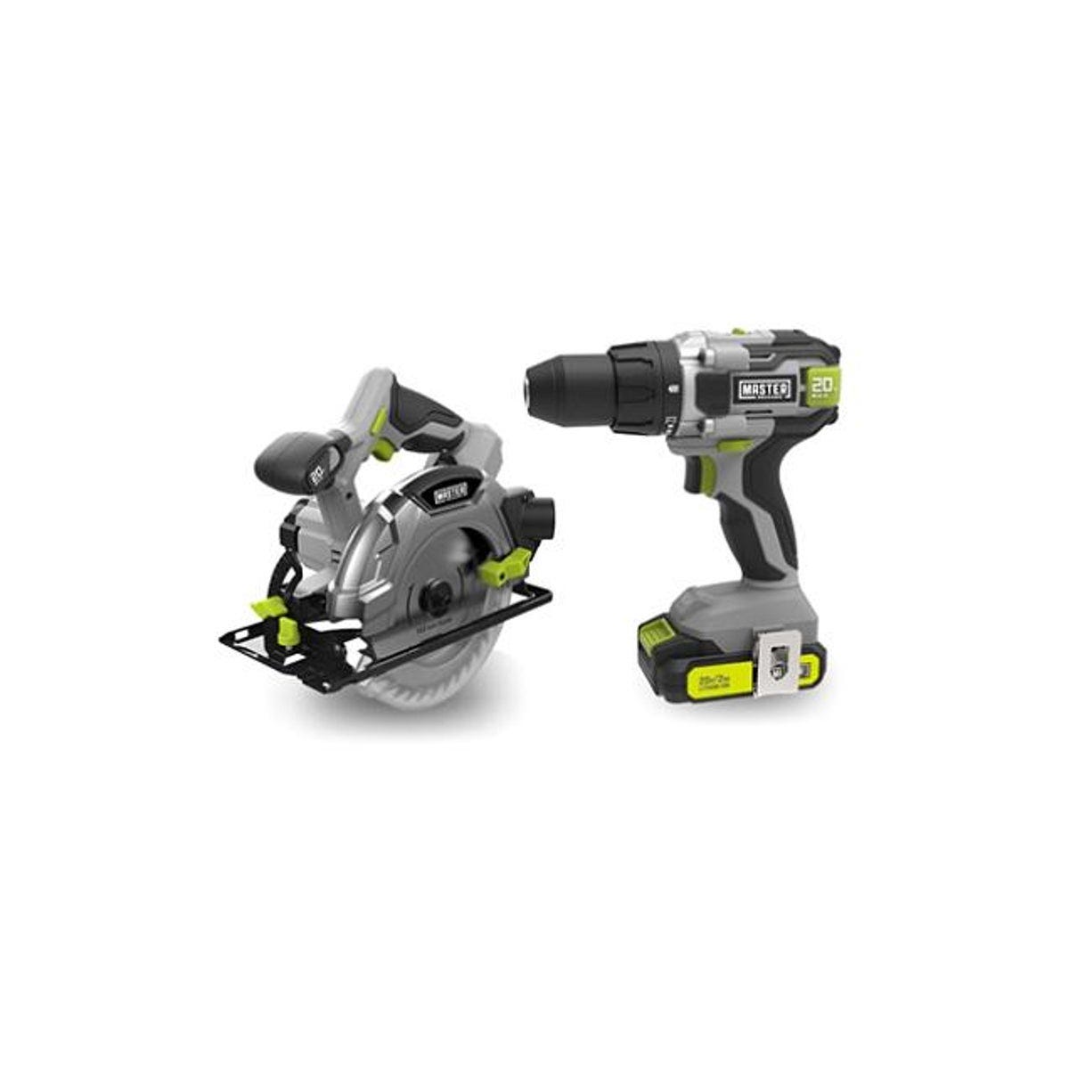 Master Mechanic 20V Cordless 1/2 In. Drill + 6-1/2 In. Circular Saw Master Mechanic 20V Cordless 1/2 In. Drill + 6-1/2 In. Circular Saw