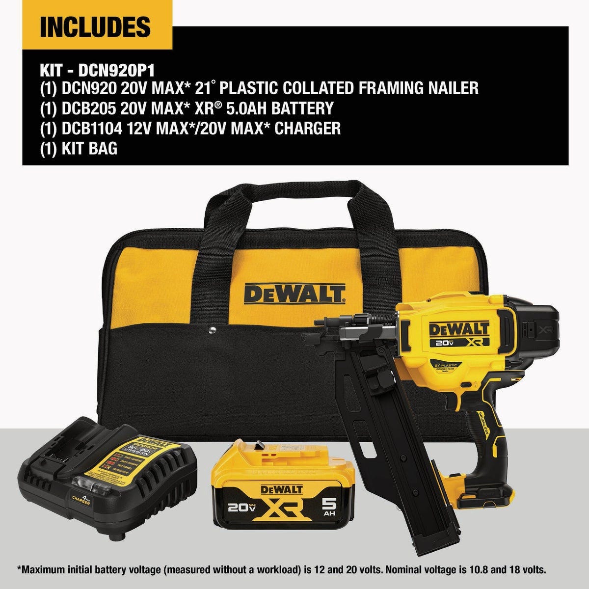 DEWALT 20V MAX 21 Deg. Brushless Cordless Plastic Framing Nailer Kit with Battery & Charger - photo 4 DEWALT 20V MAX 21 Deg. Brushless Cordless Plastic Framing Nailer Kit with Battery & Charger - photo 4