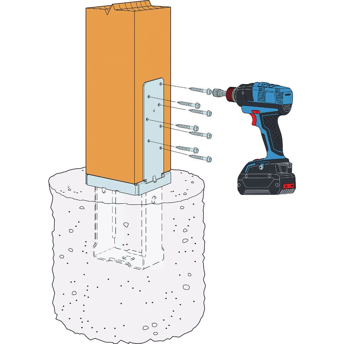 Simpson Strong-Tie ZMAX 6 In. x 6 In. 12 ga Standoff Column Base - photo 2
