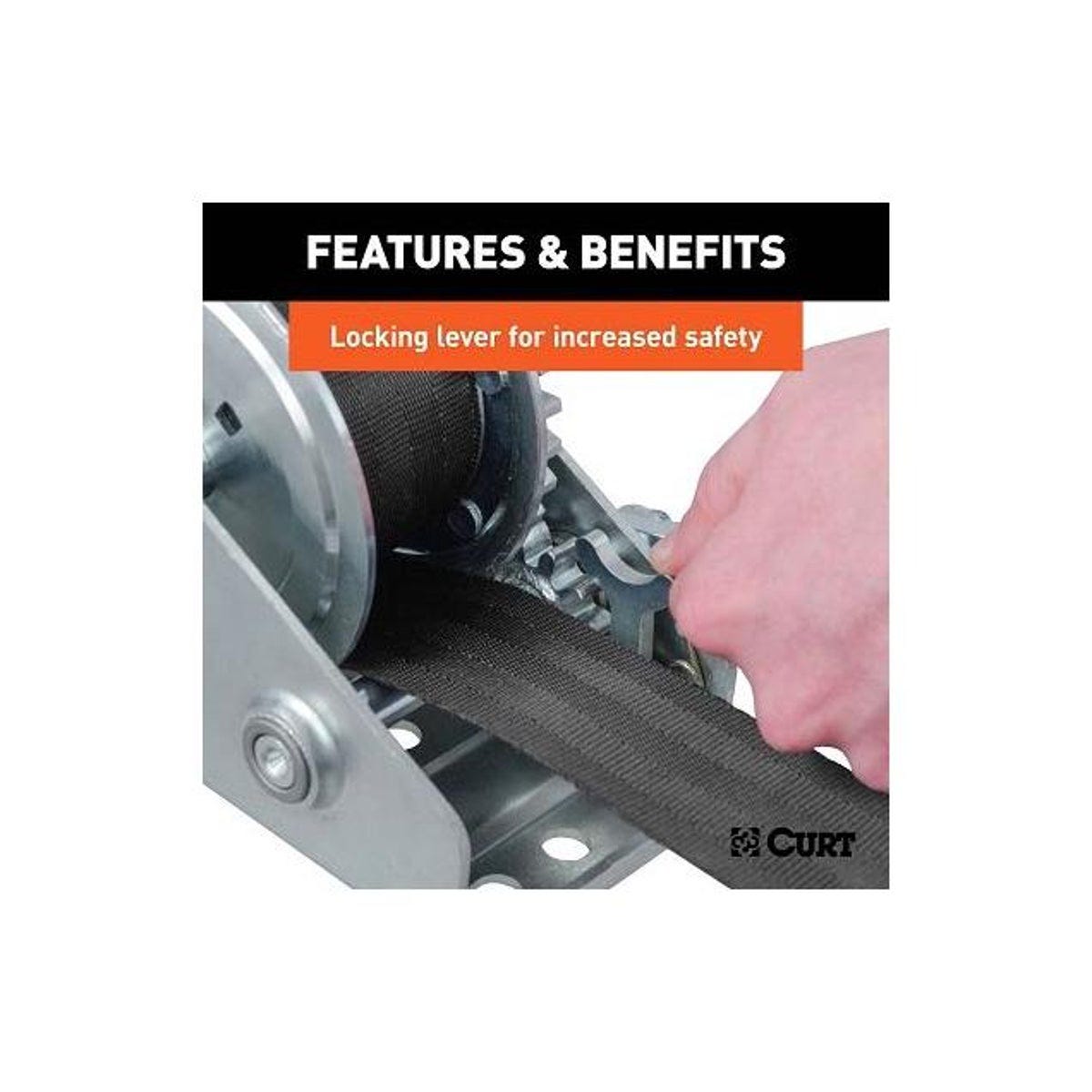 Curt 6-1/2 In. Handle 900 Lb. Hand-Crank Winch - photo 3