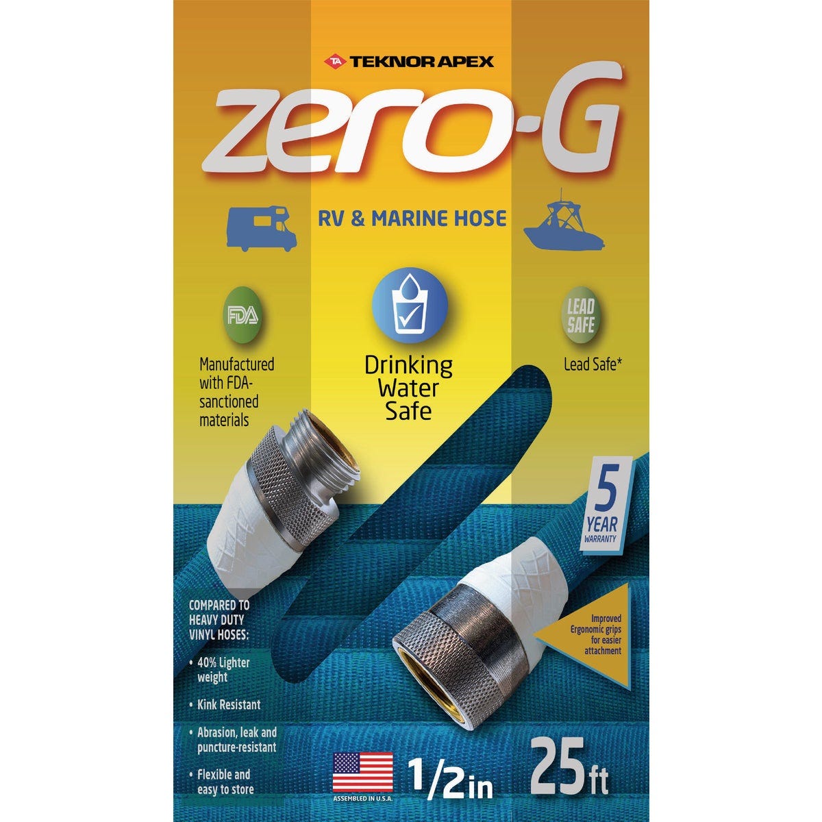 Teknor Apex Zero-G 1/2 In. Dia. x 25 Ft. L. RV & Marine Hose Teknor Apex Zero-G 1/2 In. Dia. x 25 Ft. L. RV & Marine Hose