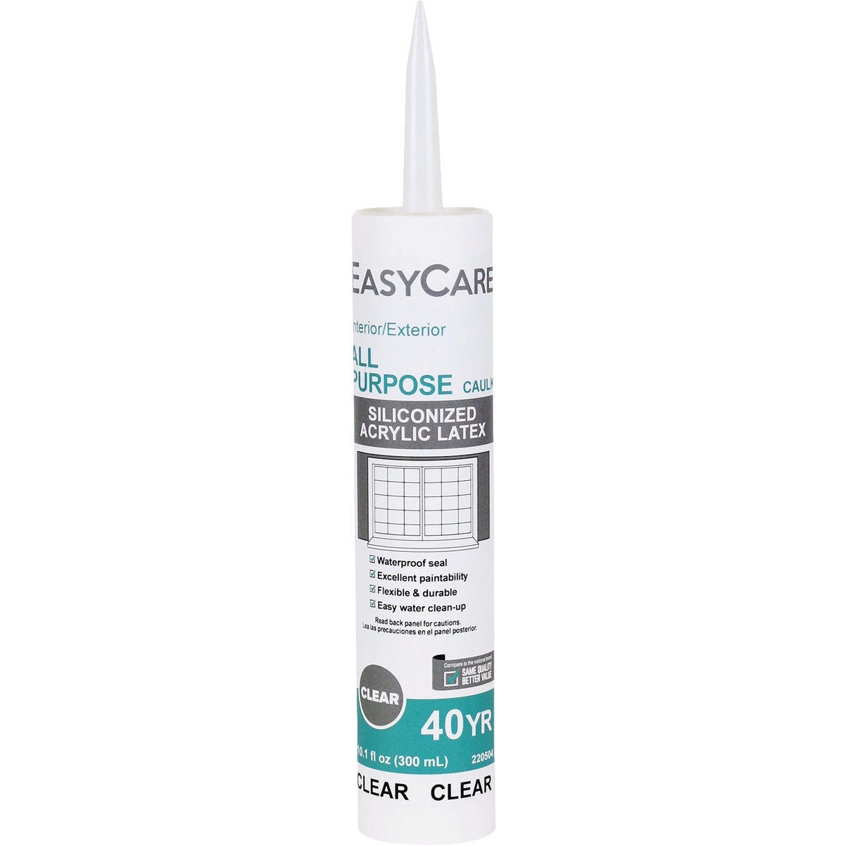 EasyCare 10.1 Oz. Clear Siliconized Acrylic Latex Caulk