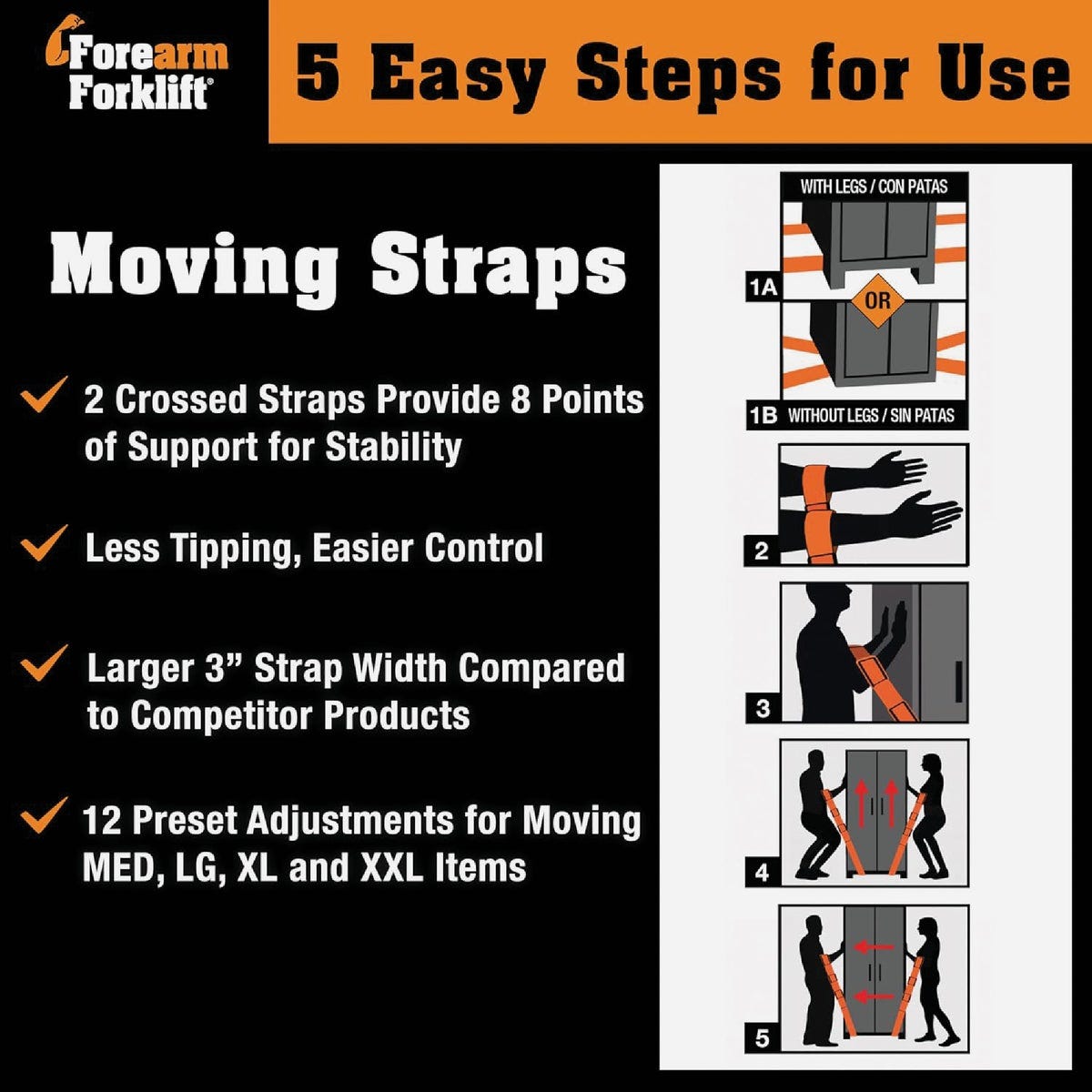 Forearm Forklift 800 Lb. Capacity Moving Straps - photo 4 Forearm Forklift 800 Lb. Capacity Moving Straps - photo 4