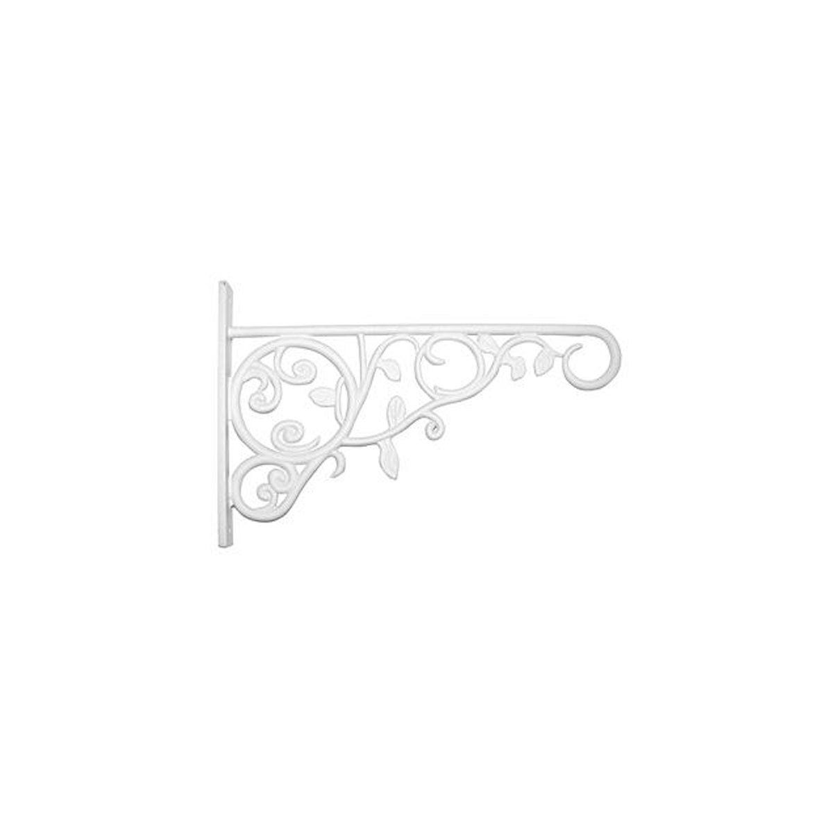 Green Thumb 9 In. Cast Aluminum White Leaves Hanging Plant Bracket Green Thumb 9 In. Cast Aluminum White Leaves Hanging Plant Bracket