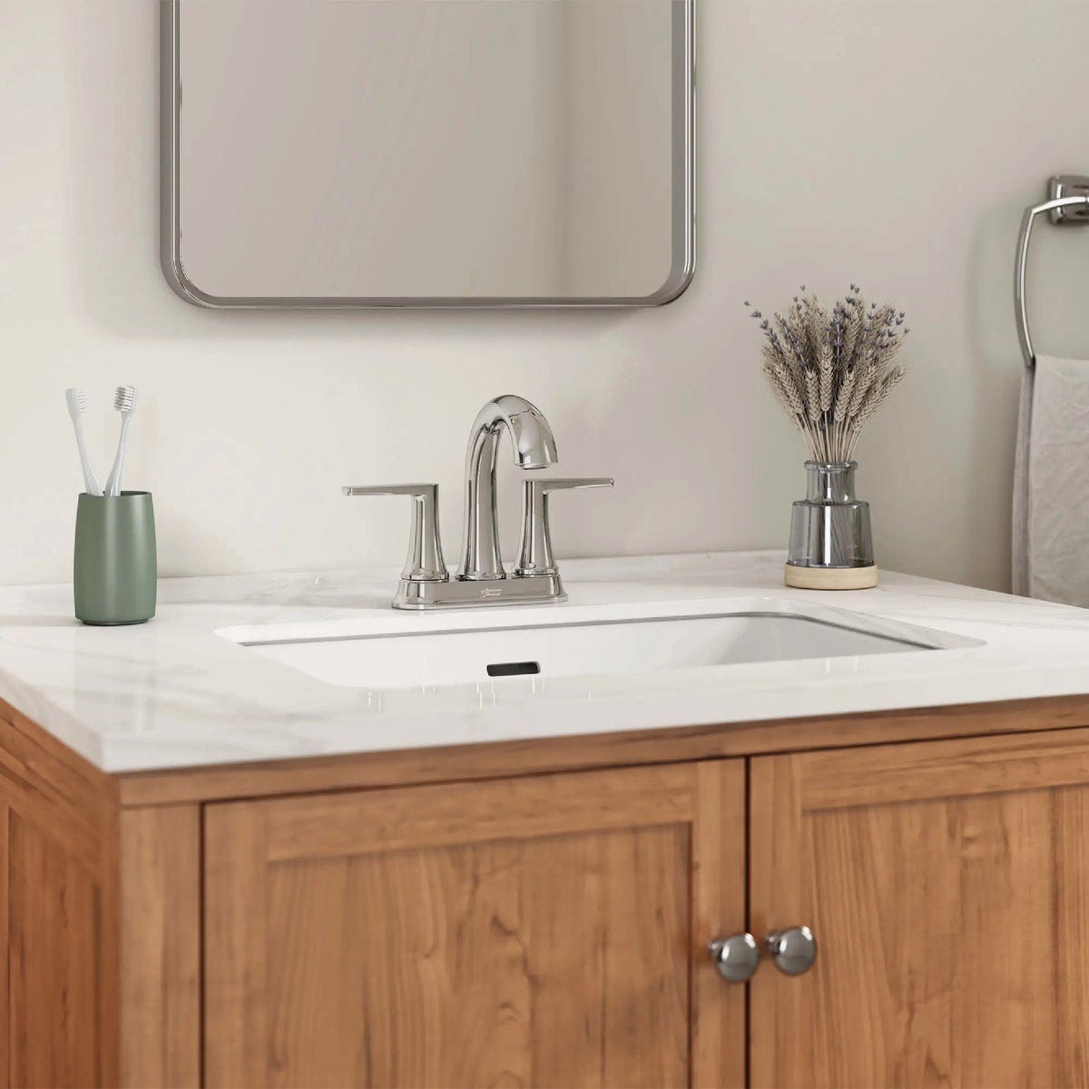 American Standard Becklow Chrome 2-Handle Lever 4 In. Centerset Hi-Arc Bathroom Faucet with Push Drain - photo 5