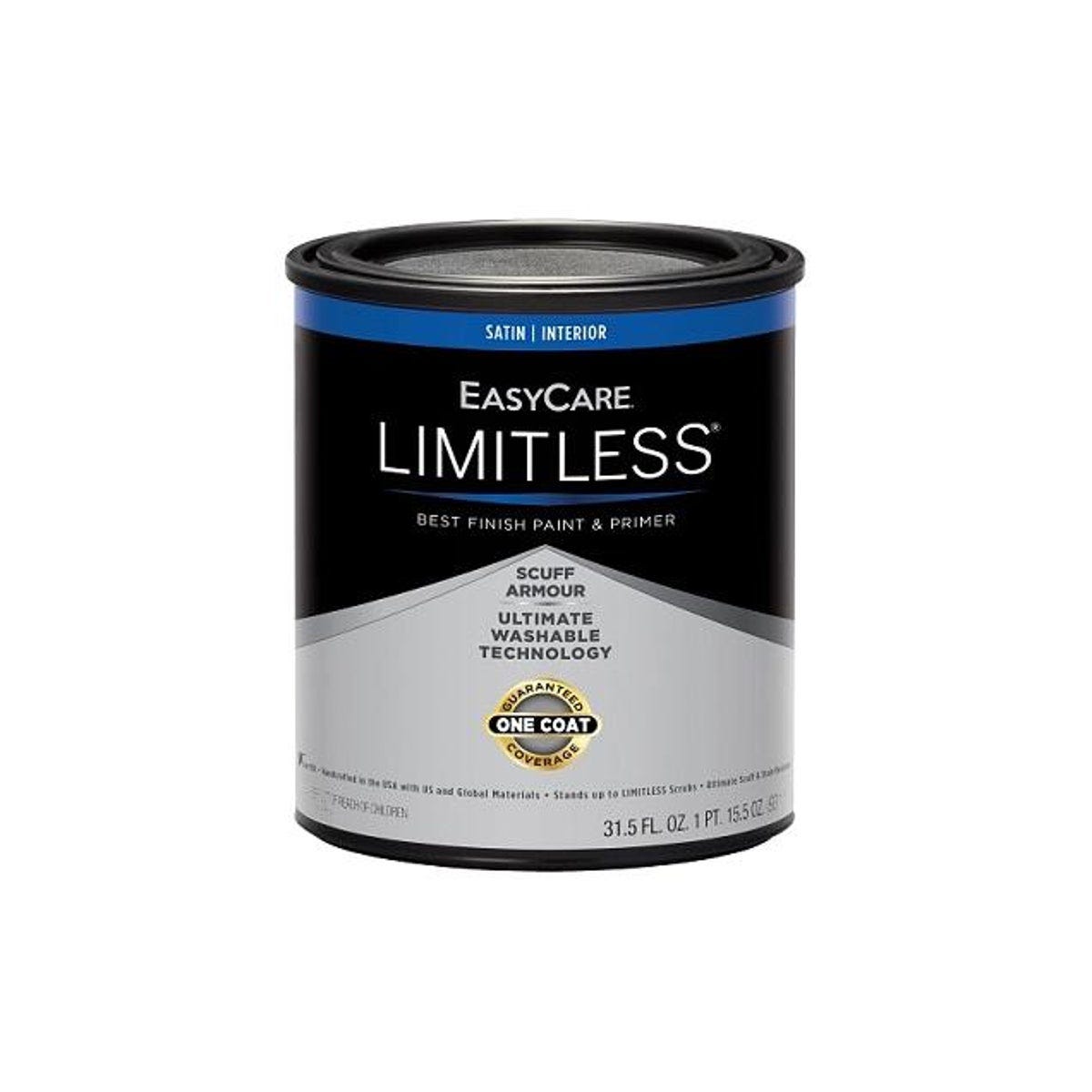 EasyCare Limitless 1 Qt. Pastel Base Satin Acrylic Latex Interior Paint & Primer