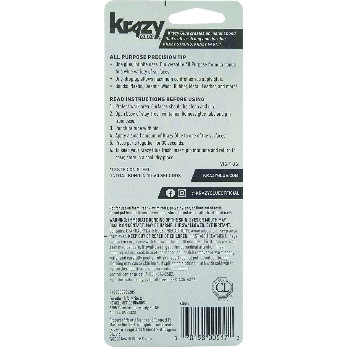 Krazy Glue 0.14 Oz. All-Purpose Super Glue Tube (2-Pack) - photo 2