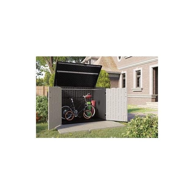 Suncast Horizontal Resin Stow-Away Storage Shed, Peppercorn Color, 70 Cu. Ft. - photo 3 Suncast Horizontal Resin Stow-Away Storage Shed, Peppercorn Color, 70 Cu. Ft. - photo 3