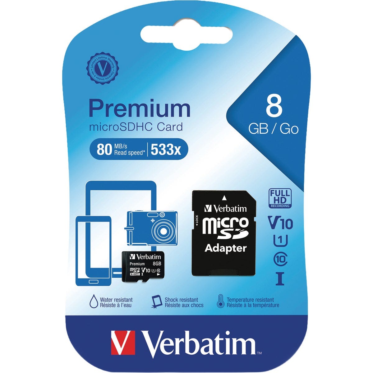 Verbatim Class 10 8GB MicroSDHC Card with Adapter - photo 3 Verbatim Class 10 8GB MicroSDHC Card with Adapter - photo 3