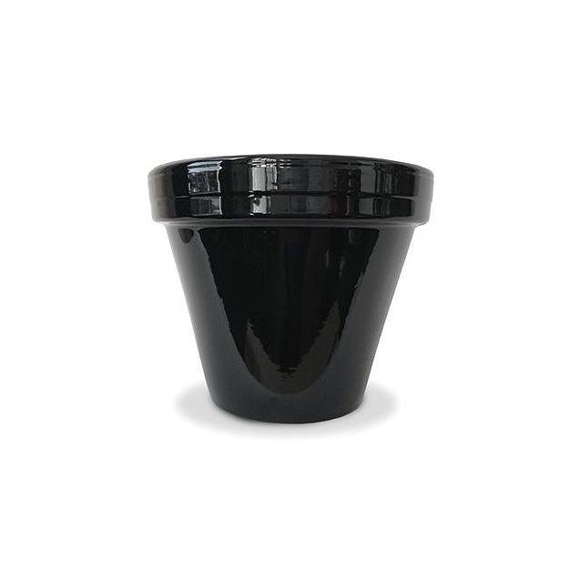 Ceramo 4.5 In. x 3.75 In. Black Ceramic Flower Pot