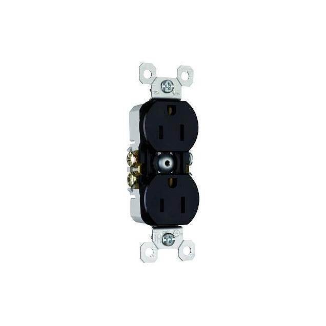 Trademaster 15A 125V Tamper-Resistant Duplex Receptacle, Black