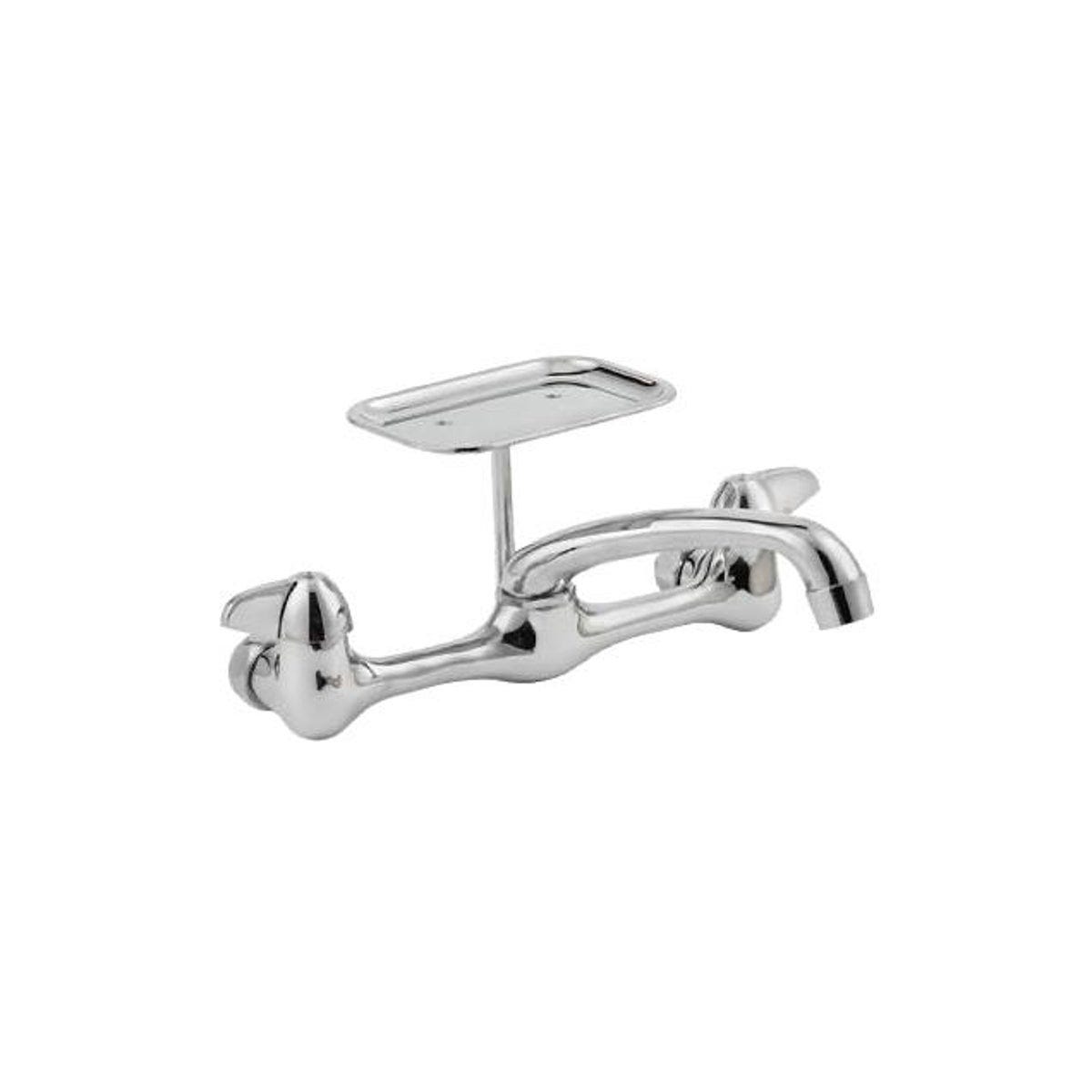 HomePointe 2-Handle Chrome Plated Wall-Mount Kitchen Faucet HomePointe 2-Handle Chrome Plated Wall-Mount Kitchen Faucet