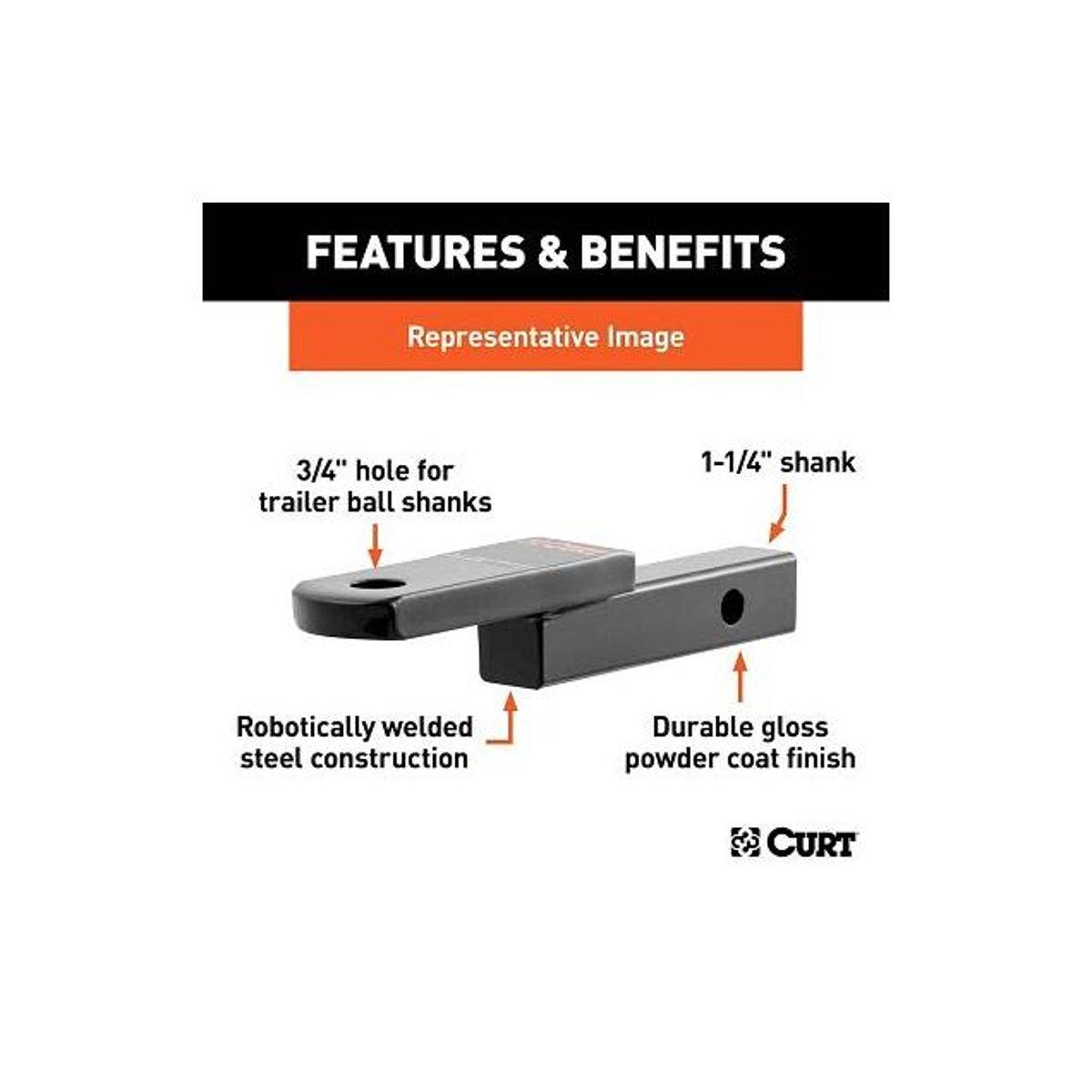 CURT 3500 Lb. 1-1/4 In. Drop 3/4 In. Rise 3/4 In. Hole Class 2 Trailer Hitch Ball Mount fits 1-1/4 In. Receiver - photo 2 CURT 3500 Lb. 1-1/4 In. Drop 3/4 In. Rise 3/4 In. Hole Class 2 Trailer Hitch Ball Mount fits 1-1/4 In. Receiver - photo 2