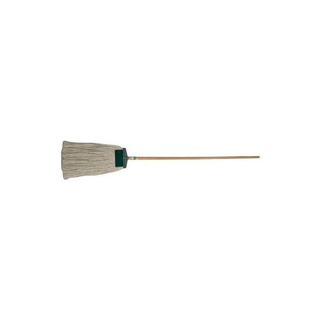 ABCO Products 16 Oz. Cotton Head with Scrubber Floor Mop with 60 In. Wood Handle ABCO Products 16 Oz. Cotton Head with Scrubber Floor Mop with 60 In. Wood Handle