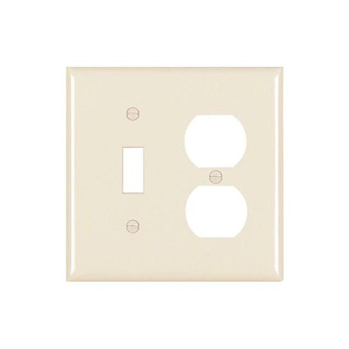 Legrand Pass & Seymour 1-Toggle Opening & 1-Duplex Nylon Wall Plate, Light Almond