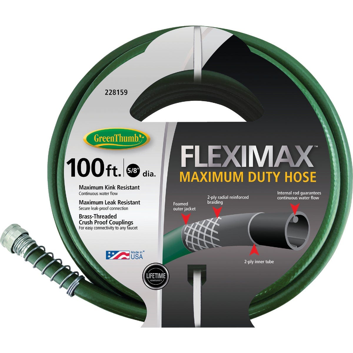 Green Thumb FlexiMax 5/8 In. Dia. x 100 Ft. Heavy Duty Hose Green Thumb FlexiMax 5/8 In. Dia. x 100 Ft. Heavy Duty Hose