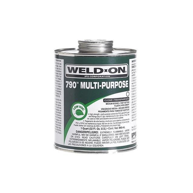 Weld-On 790 1 Pt. Clear Medium Bodied PVC Pipe Cement
