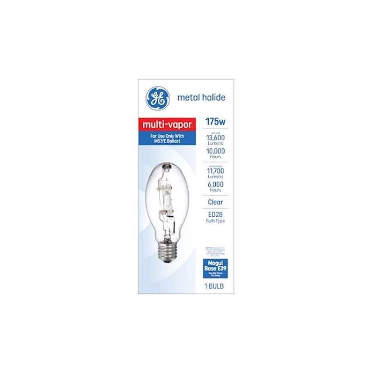 GE 175W Clear Multi-Vapor Metal Halide Light Bulb GE 175W Clear Multi-Vapor Metal Halide Light Bulb