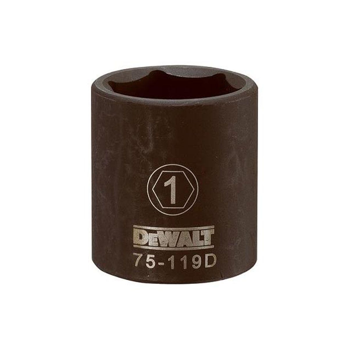 DEWALT 1/2 In. Drive 1 In. 6-Point Shallow Standard Impact Socket