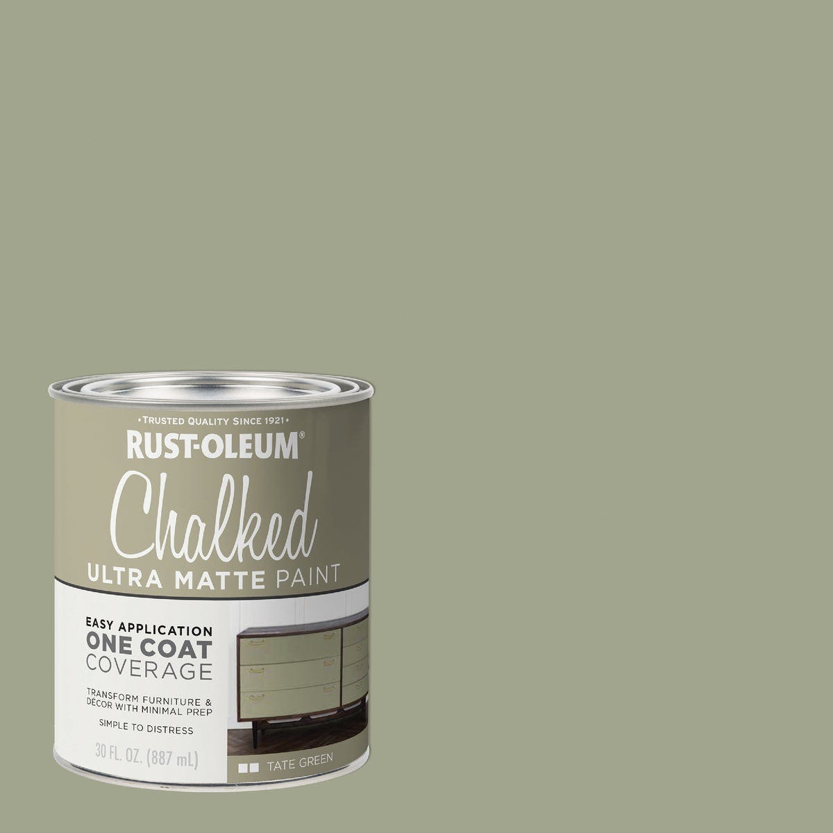 Rust-Oleum Chalked Tate Green Ultra Matte 30 Oz. Chalk Paint Rust-Oleum Chalked Tate Green Ultra Matte 30 Oz. Chalk Paint