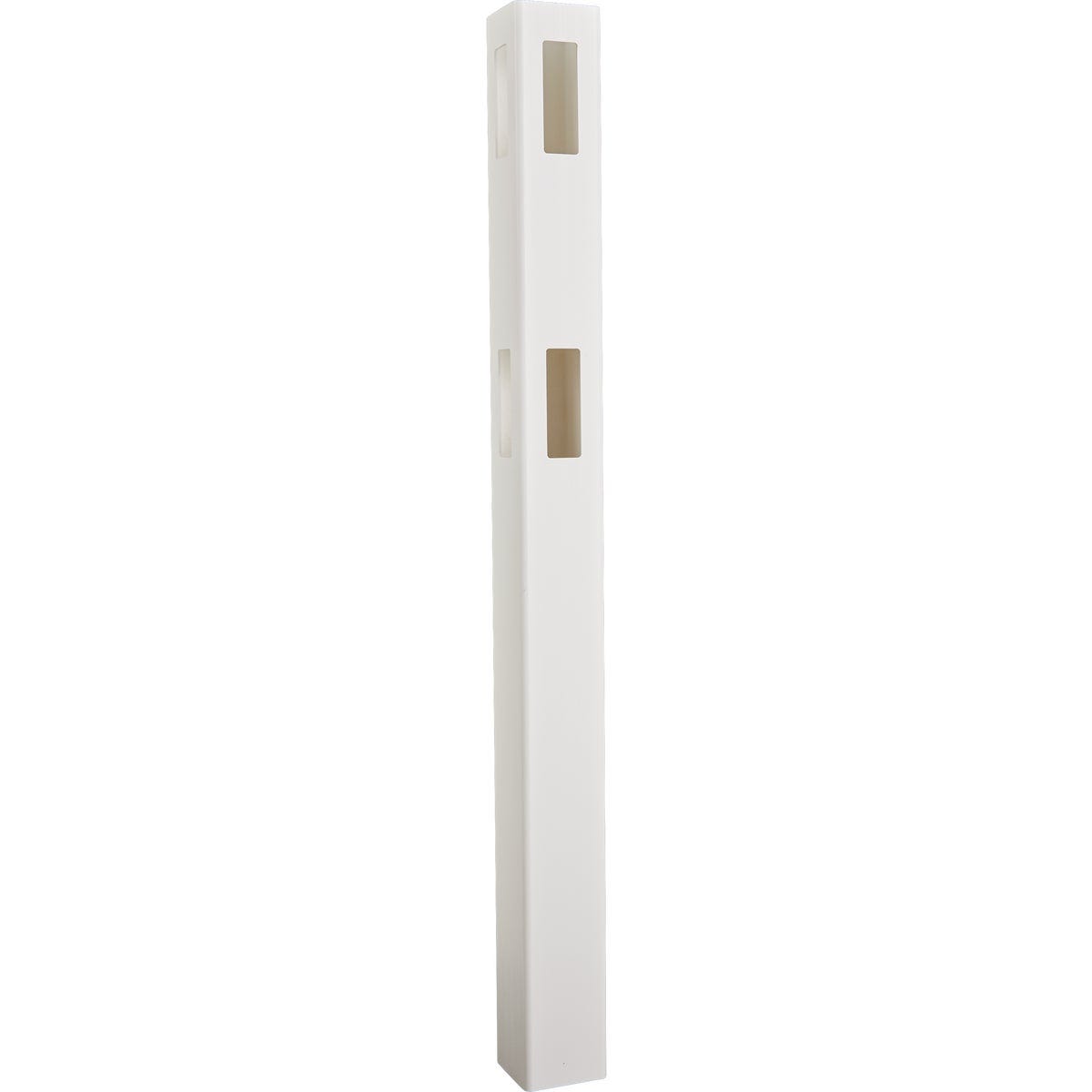5 In. x 5 In. x 60 In. White Corner 2-Rail Fence Vinyl Post