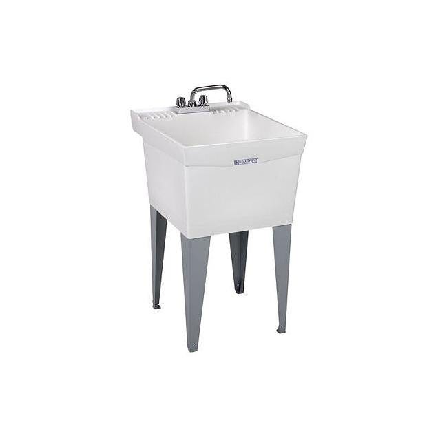 Mustee Utilatub 20 In. W. x 24 In. L. Laundry Tub Combo Kit, White