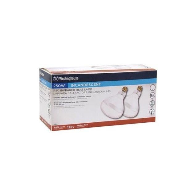 Westinghouse Infrared Incandescent Heat Lamp, R40, 250Ws (2-Pack) Westinghouse Infrared Incandescent Heat Lamp, R40, 250Ws (2-Pack)