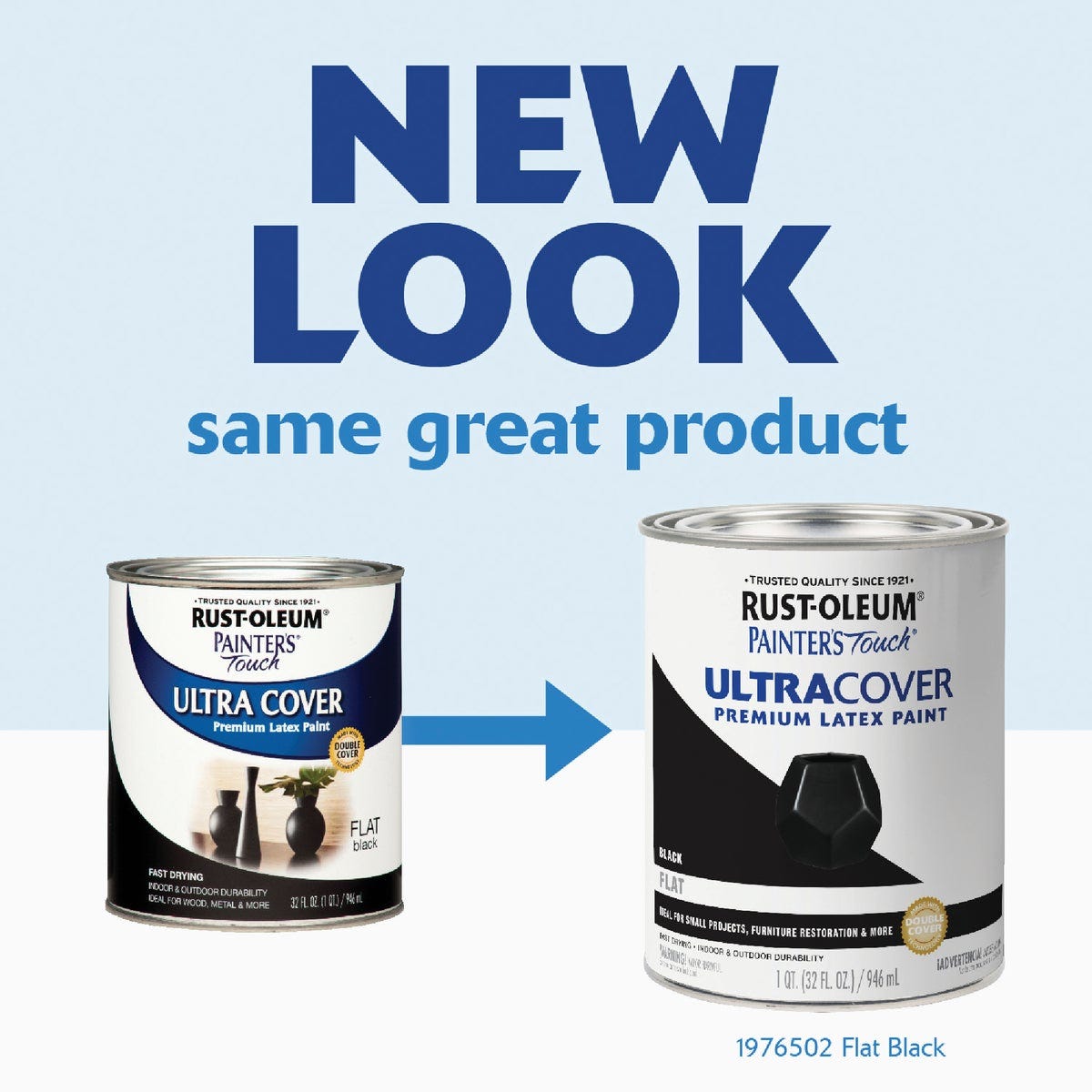 Rust-Oleum Painter's Touch 2X Ultra Cover Premium Latex Paint, Flat Black, 1 Qt. - photo 3