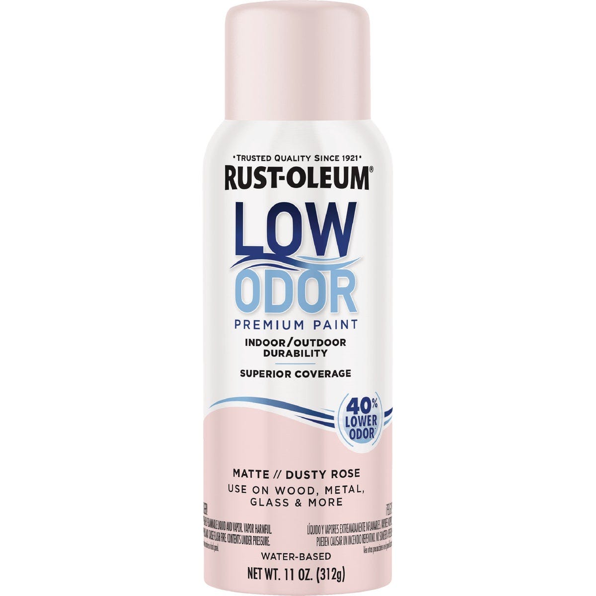 Rust-Oleum Low Odor Water-Based 11 Oz. Matte Spray Paint, Dusty Rose - photo 2