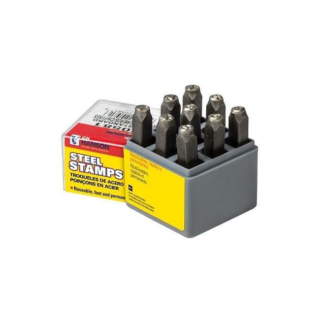 C.H. Hanson 9-Piece 1/4 In. Steel Number Stamp Set