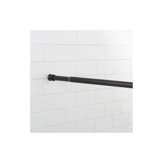 Moda At Home 41 to 73 In. Matte Black Shower Curtain Tension Rod