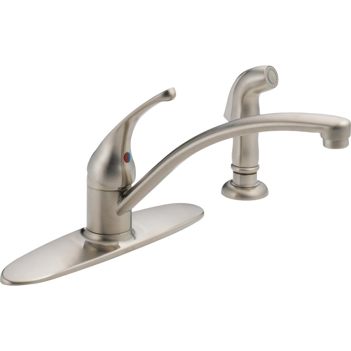 Delta Foundations Stainless Steel Kitchen Faucet With Side Spray Delta Foundations Stainless Steel Kitchen Faucet With Side Spray
