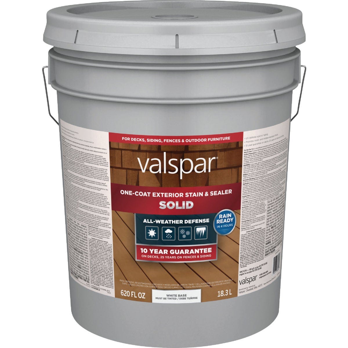 Valspar Solid Deck Stain, White Tint Base, 5 Gal. - photo 2 Valspar Solid Deck Stain, White Tint Base, 5 Gal. - photo 2