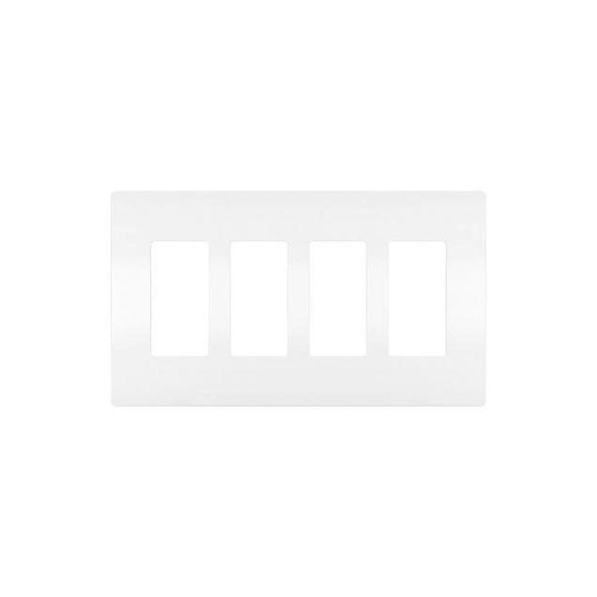 Radiant White 4-Gang Screwless Wall Plate Radiant White 4-Gang Screwless Wall Plate