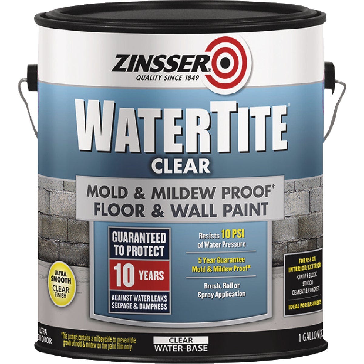 Zinsser WaterTite Clear Mold & Mildew Proof Clear Floor and Wall Paint, 1 Gal. - photo 2 Zinsser WaterTite Clear Mold & Mildew Proof Clear Floor and Wall Paint, 1 Gal. - photo 2
