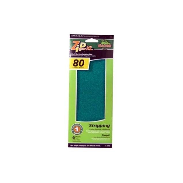 Gator Grit 80 Grit Zip XL Hand Sander Refill Sheets (6-Pack)