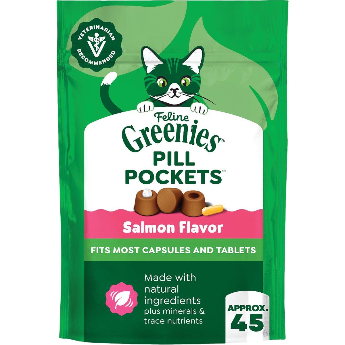Greenies 1.6 Oz. Feline Pill Pockets Salmon Flavor for Cats Soft Cat Treats (45-Count) - photo 2 Greenies 1.6 Oz. Feline Pill Pockets Salmon Flavor for Cats Soft Cat Treats (45-Count) - photo 2