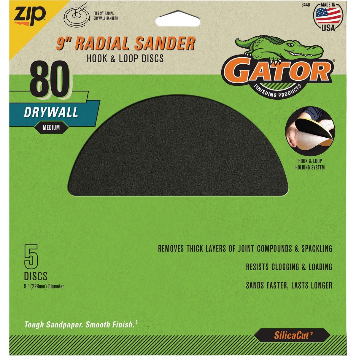 Gator SilicaCut 9 In. 220-Grit Hook & Loop Drywall Sanding Disc (5-Pack)